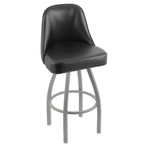 Holland Bar Stool Co Grizzly 30" Swivel Bar Stool, Nickel Finish, Black Vinyl Seat 84030ANBlkVinyl - main
